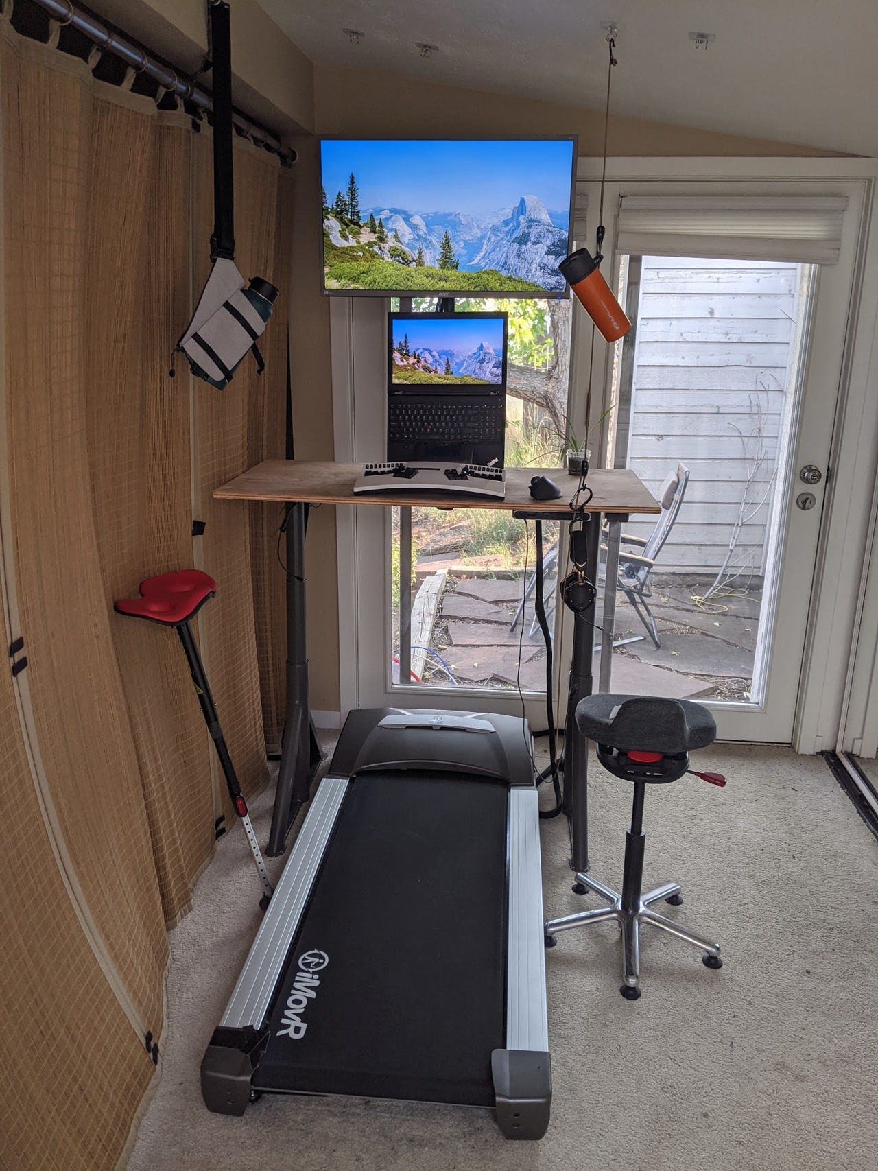 Standing desk over online treadmill