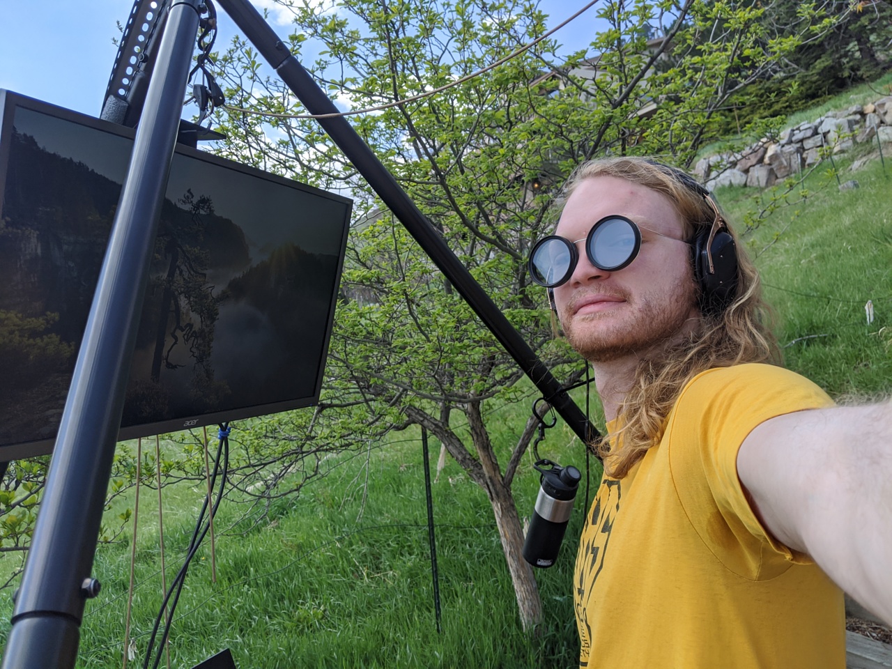 polarizer glasses selfie