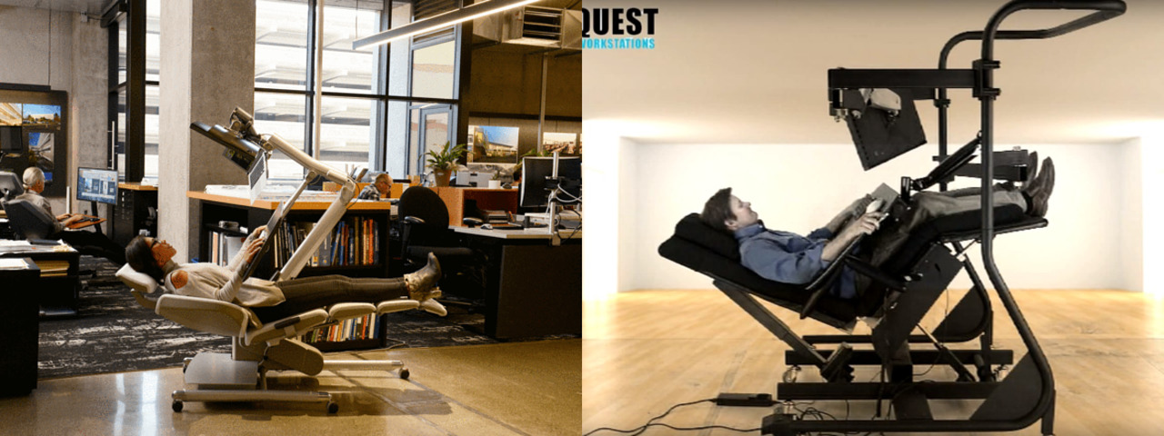 Expensive reclining workstations from AltWork and ErgoQuest